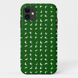 Green bird pattern 1 iPhone 11 case
