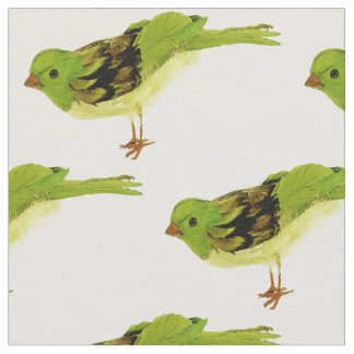 Green Birds Fabric