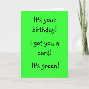 Green Birthday Card