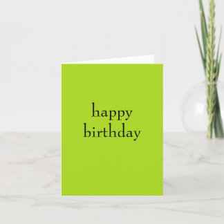 Green Birthday Card