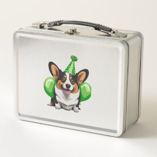 Green Birthday Corgi Classic T-Shirt Metal Lunch Box