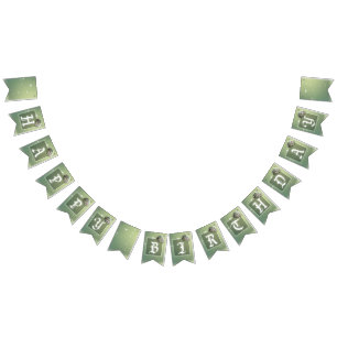 Green Birthday Party Bunting Flags