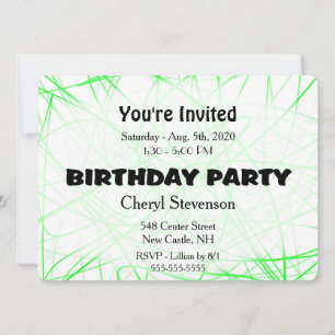 Green Birthday Party Invitation