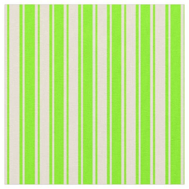 Green & Bisque Coloured Lines/Stripes Pattern Fabric (Close Up)