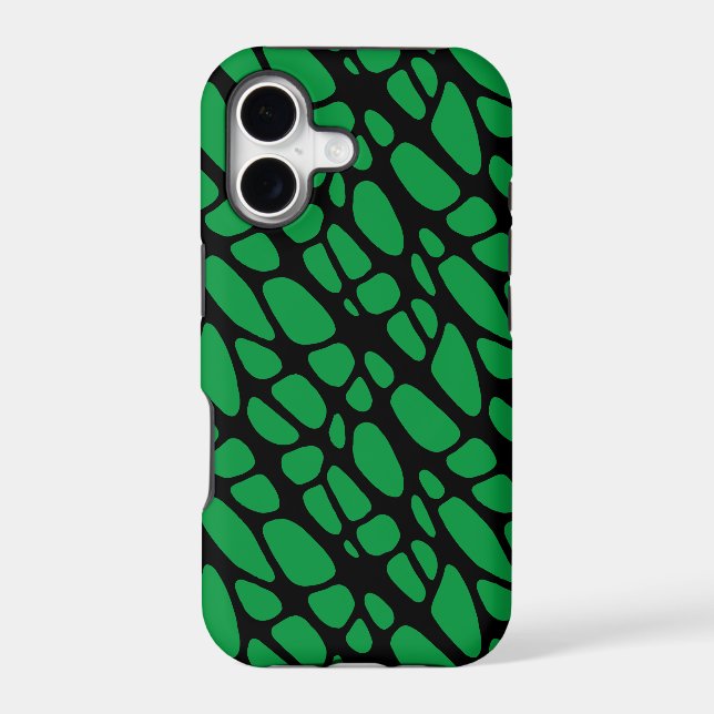 Green Black Abstract Organic Skin Pattern (Back)