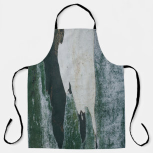 Green, black, and beige painting apron