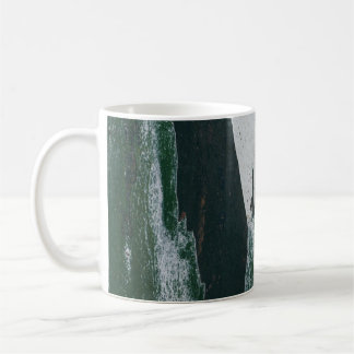 Green, black, and beige painting coffee mug
