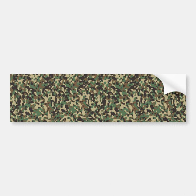 Green, black and brown camouflage pattern bumper sticker (Front)