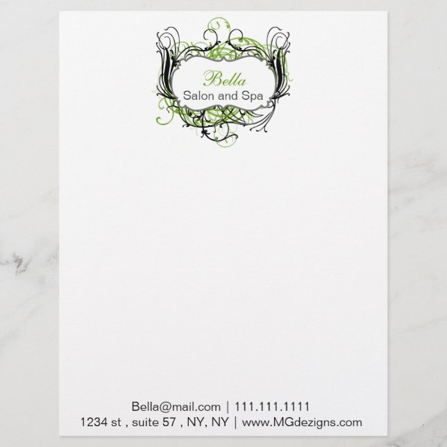 green black and white Chic Business letterheads Letterhead (Front)