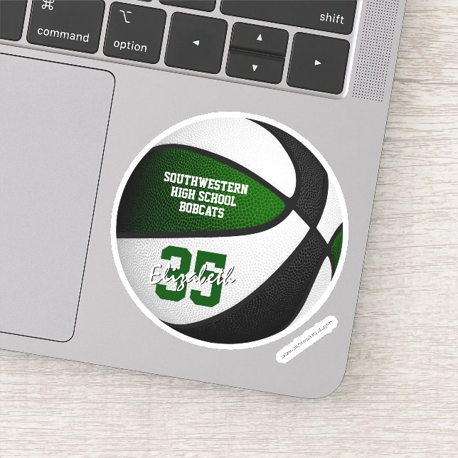 Green black basketball team colours girls boys (Detail)