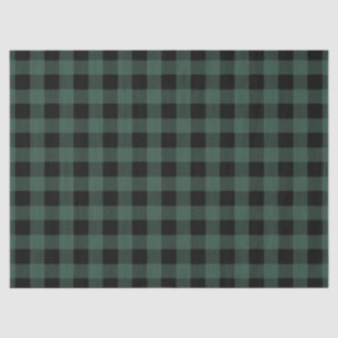 Green Black Buffalo Plaid Gingham Lumberjack Tissue Paper