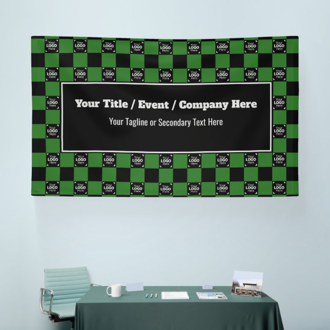 Green & Black Check - Corporate Event / Tradeshow  Banner (Tradeshow)