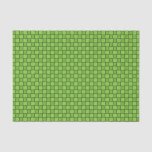 Green Black Chequerboard Pattern Tissue Paper