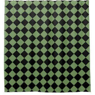 Green Black Chequered Diamond Pattern