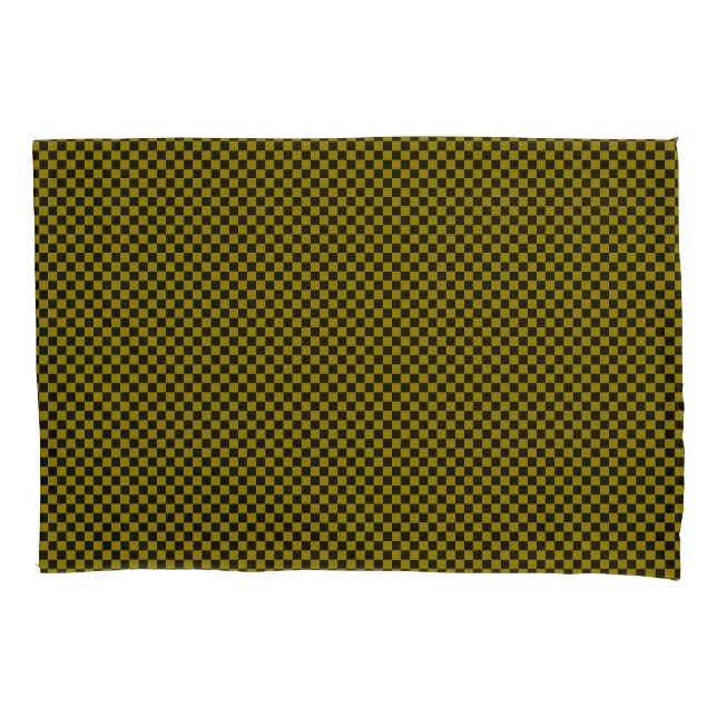 Green/Black Chequered Pair of Standard Pillowcase (Front-Left)