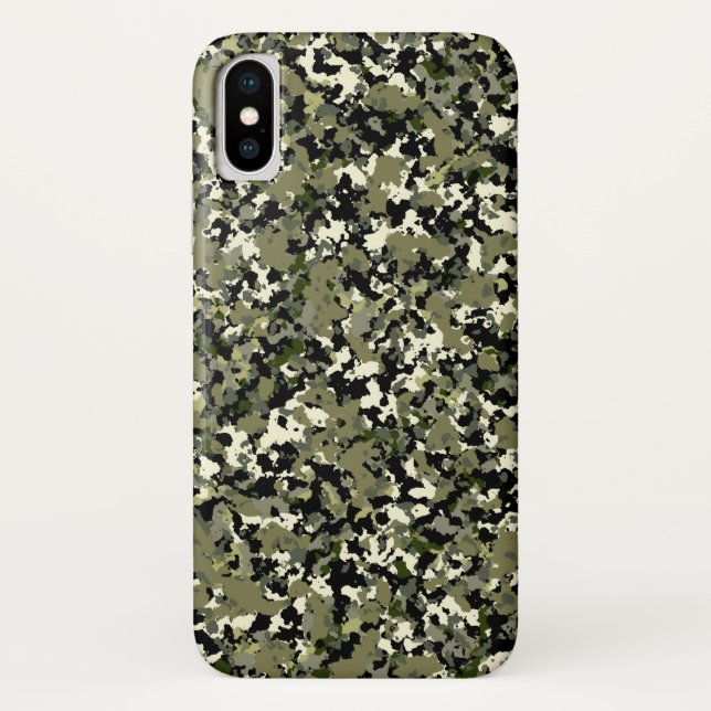 Green Black Cream Camouflage Pattern Print Case-Mate iPhone Case (Back)