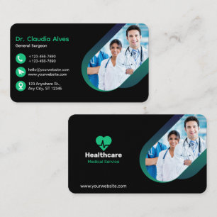 Green Black Creative Modern Medical Business Card