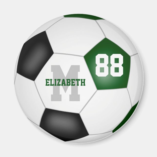 green black custom soccer team colours magnet (Front)