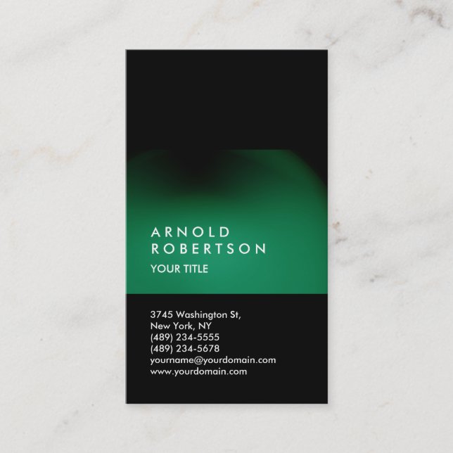 Green Black Customize Professional Business Card (Front)