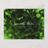 Green & Black Dots Modern Party Save the Date