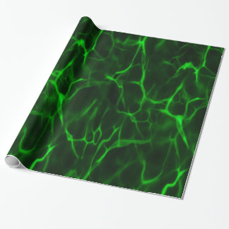 Green Black Energy Field Wrapping Paper