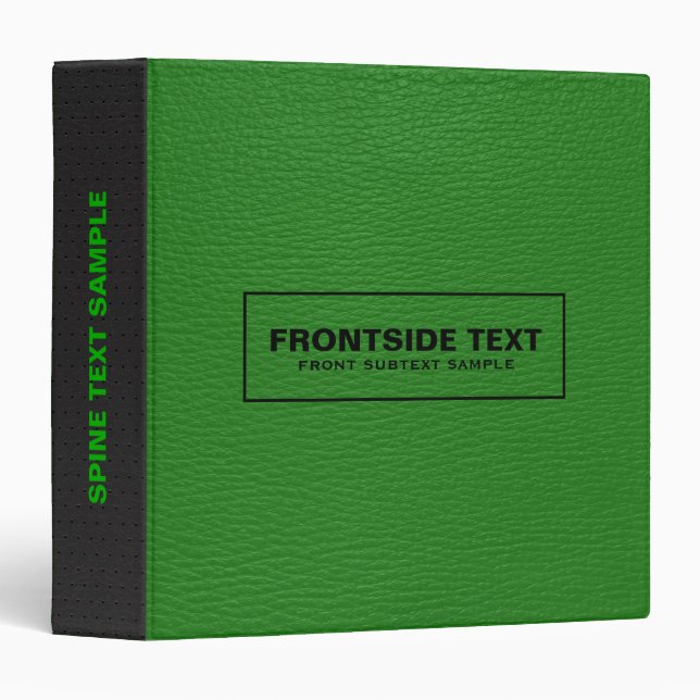 Green & Black Faux Leather Look Binder (Front/Spine)