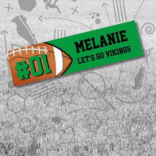 Green Black Football Team Bumper Sticker