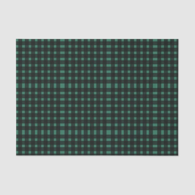 Green Black Gingham Pattern  Tissue Paper (Front)