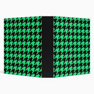Green Black Houndstooth Check Binder
