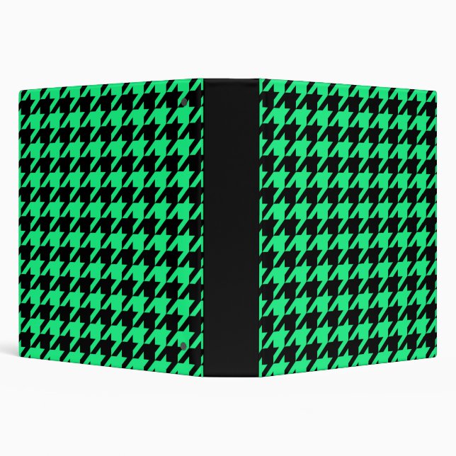Green Black Houndstooth Check Binder (Background)