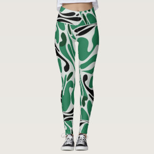  green & black  leggings