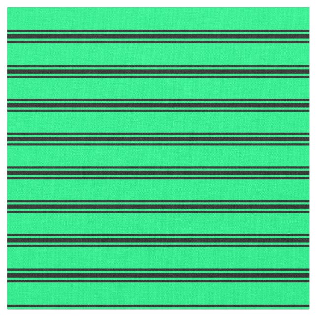 Green & Black Lines Pattern Fabric (Close Up)