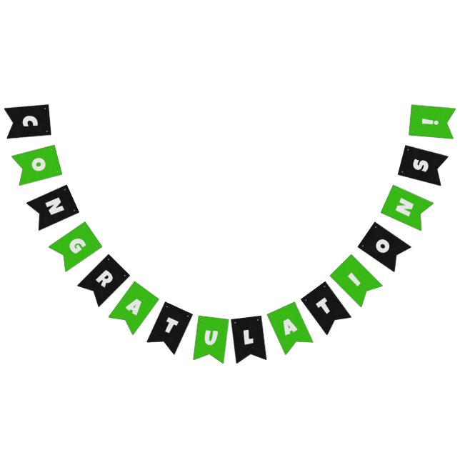 Green Black Male Corporate Congratulations Custom Bunting Flags (All)