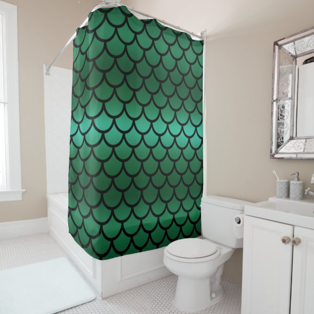 Green & Black Mermaid Scales Fantasy Fish (In Situ)
