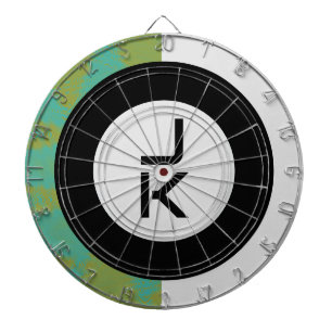 Green Black Monogram Personalized Dart Board