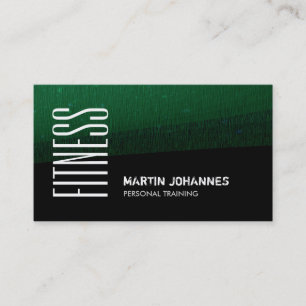 Green Black Pattern Personal Trainer Business Card