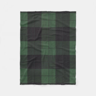 green black plaid fleece rustic country blanket