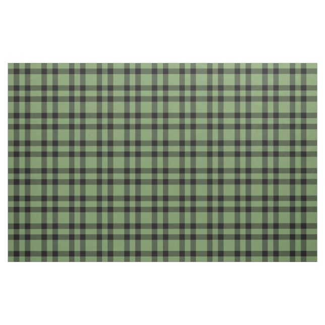 Green Black Plaid Pattern Fabric (Yard)