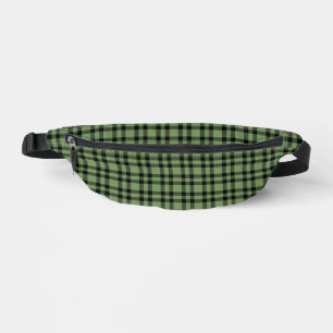 Green Black Plaid Pattern Fanny Pack