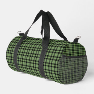 Green Black Plaid Pattern Small Duffle Bag