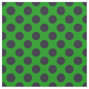 Green & Black Polka Dot Fabric