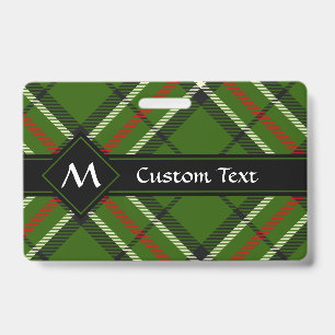 Green, Black, Red and White Tartan Badge