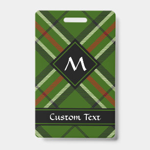 Green, Black, Red and White Tartan Badge