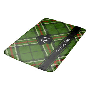 Green, Black, Red and White Tartan Bath Mat