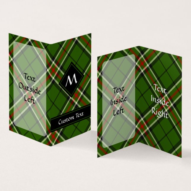 Green, Black, Red and White Tartan Business Card (Inside and Outside)