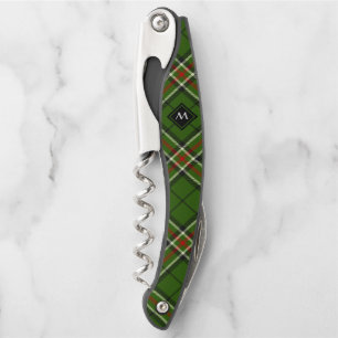 Green, Black, Red and White Tartan Corkscrew