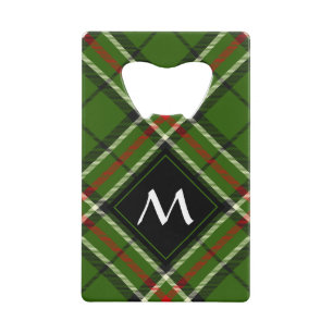 Green, Black, Red and White Tartan Credit Card Bottle Opener