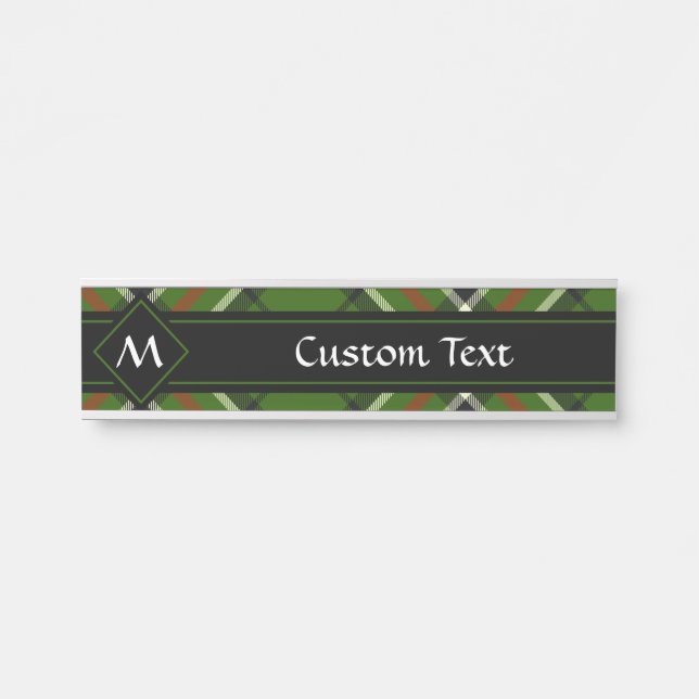 Green, Black, Red and White Tartan Door Sign (Front)