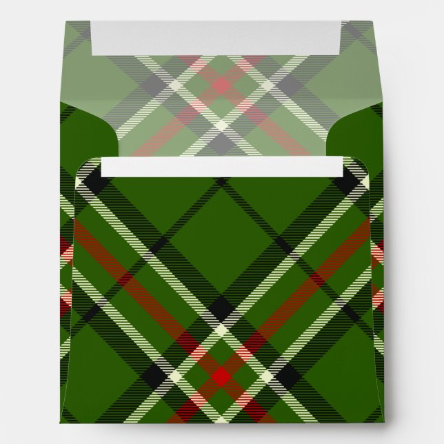 Green, Black, Red and White Tartan Envelope (Back (Bottom))