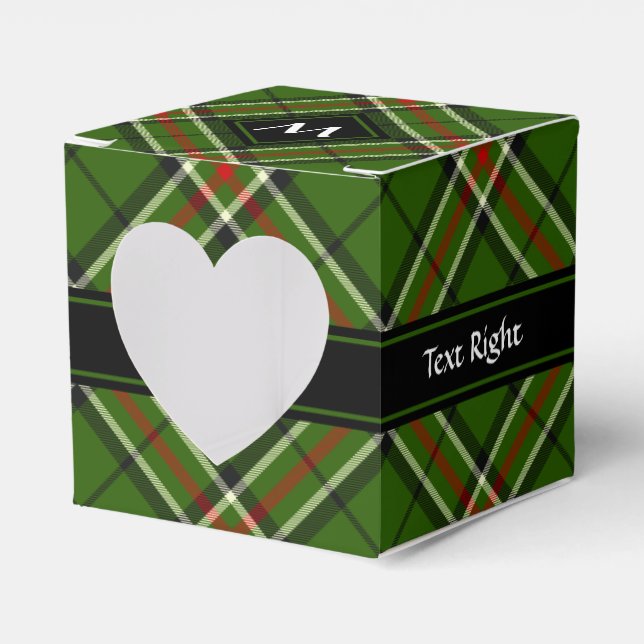 Green, Black, Red and White Tartan Favor Box (Front Side)